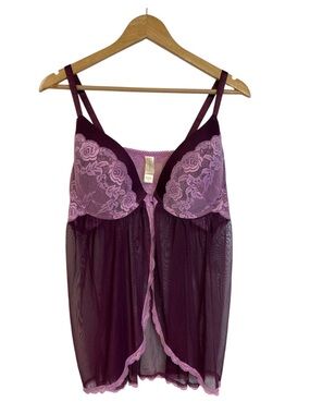 Jessica Simpson Purple and Lavendar Lace and Chiffon Babydoll Size 3X